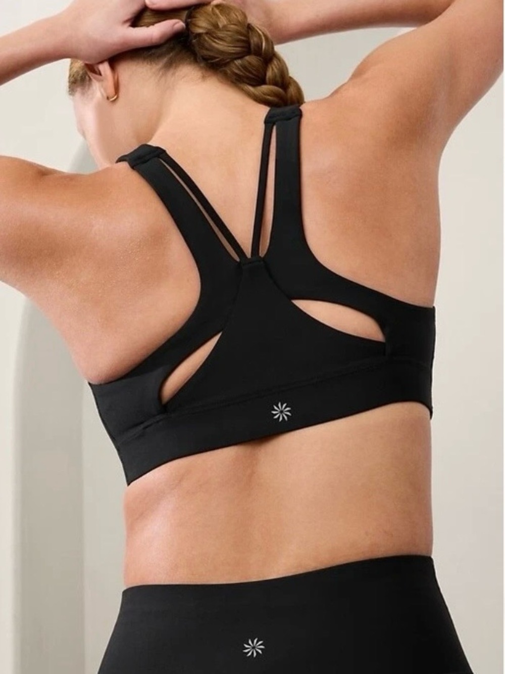 Athleta Flex Spacer Sports Bra D-DD, Black, Size L